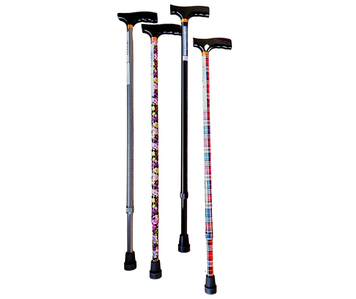 Laski inwalidzkie z regulacją długości (walking cane) ozdobne