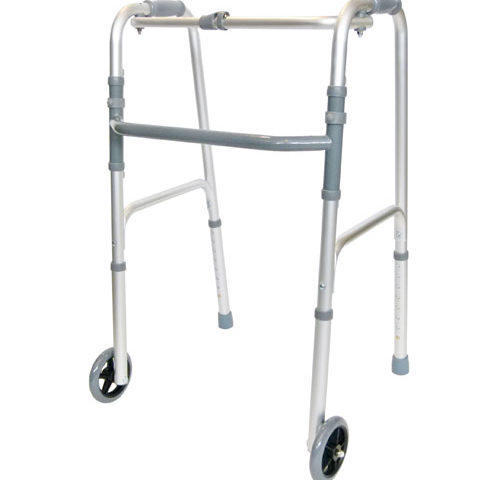 Reciprocating walker with wheels